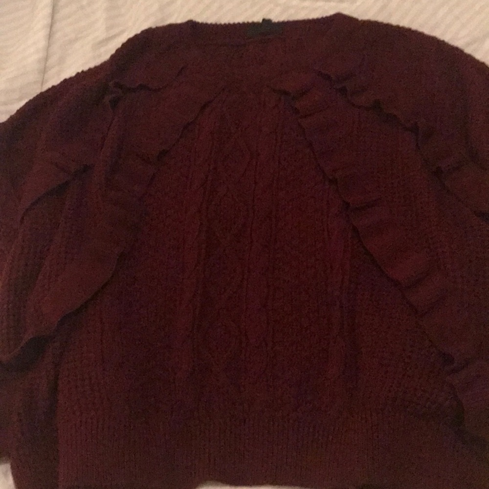 Top shop ruffle knit sweater.